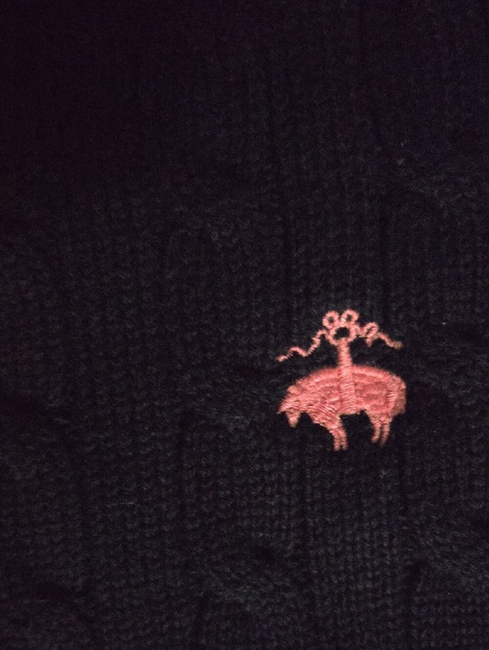 Brooks Brothers Navy Cardigan with Pink Logo and White Trim - Picture 4 of 4